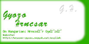 gyozo hrncsar business card